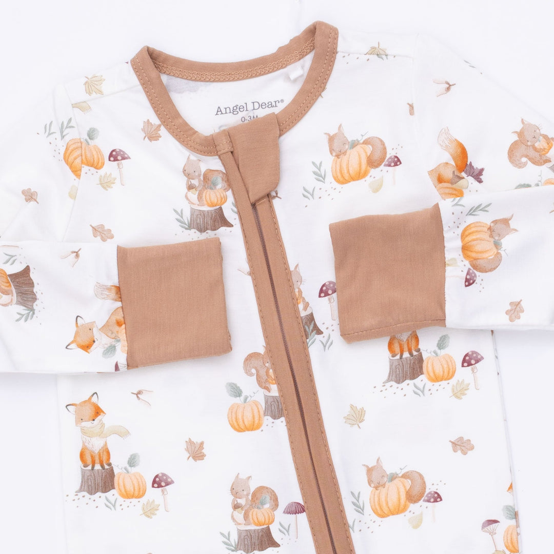 Angel Dear Woodland Animals with Pumpkins Convertible Romper