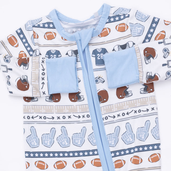 Angel Dear Football Stripe Convertible Romper