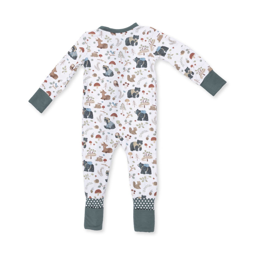 Angel Dear Southern Woodland Animals Green Convertible Romper