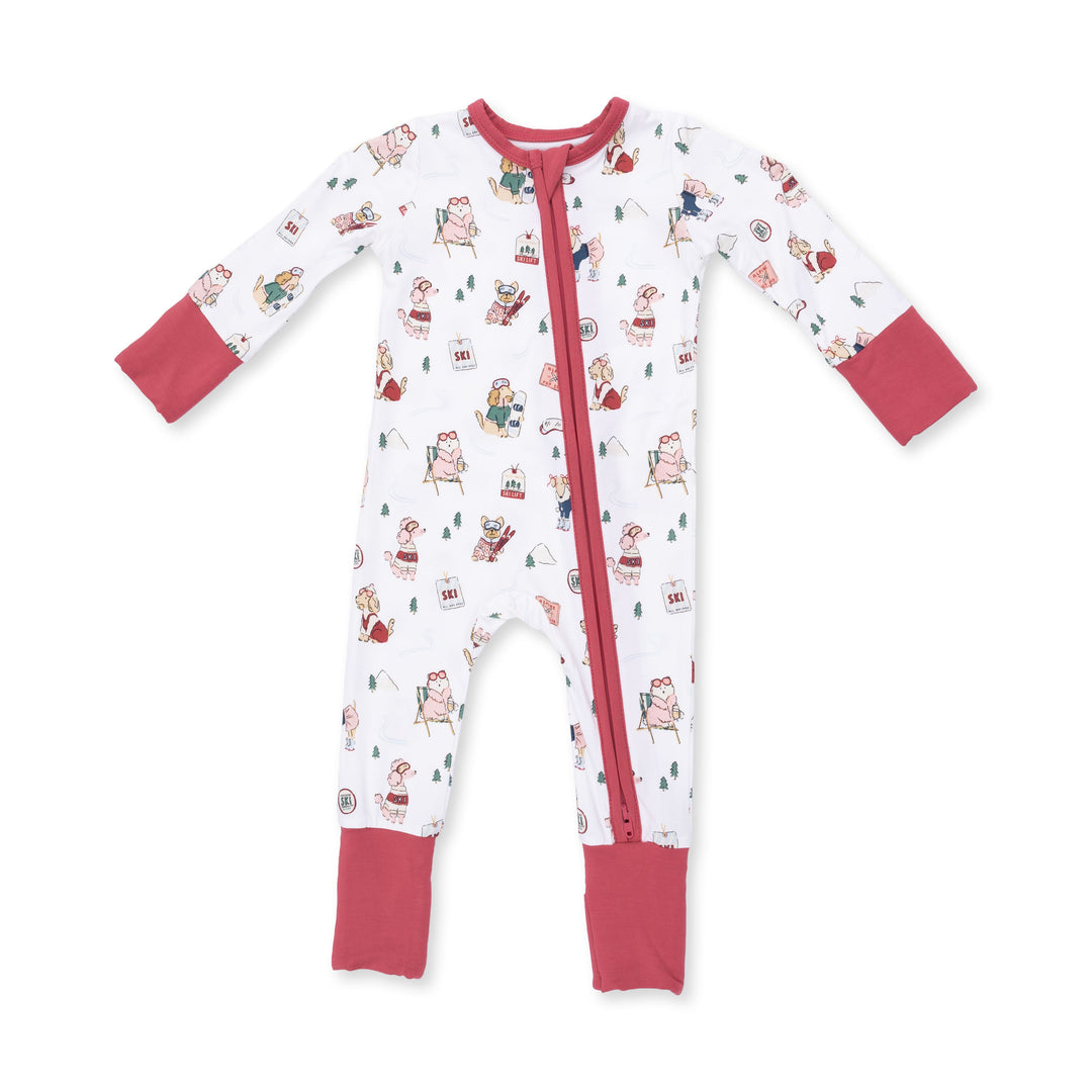 Angel Dear Winter Sports Dogs Pink Convertible Romper