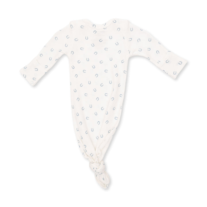 Angel Dear Little Horseshoes Blue Knotted Gown & Knotted Hat