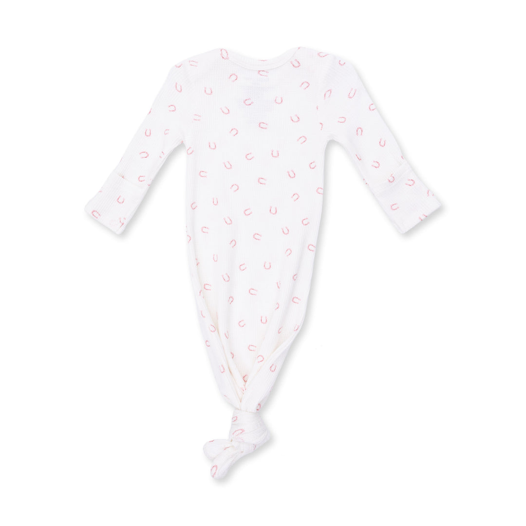Angel Dear Little Horseshoes Pink Knotted Gown & Knot Headband