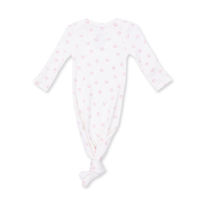 Angel Dear Little Horseshoes Pink Knotted Gown & Knot Headband