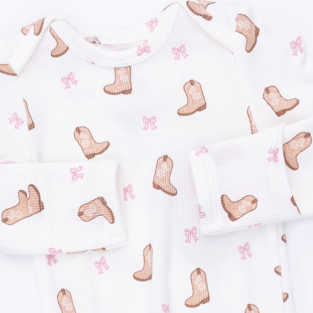 Angel Dear Mini Cowgirl Boots Knotted Gown & Knot Headband