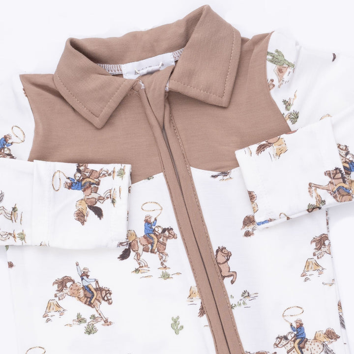Angel Dear Horse Wrangler Cowboy 2 Way Zipper Footie
