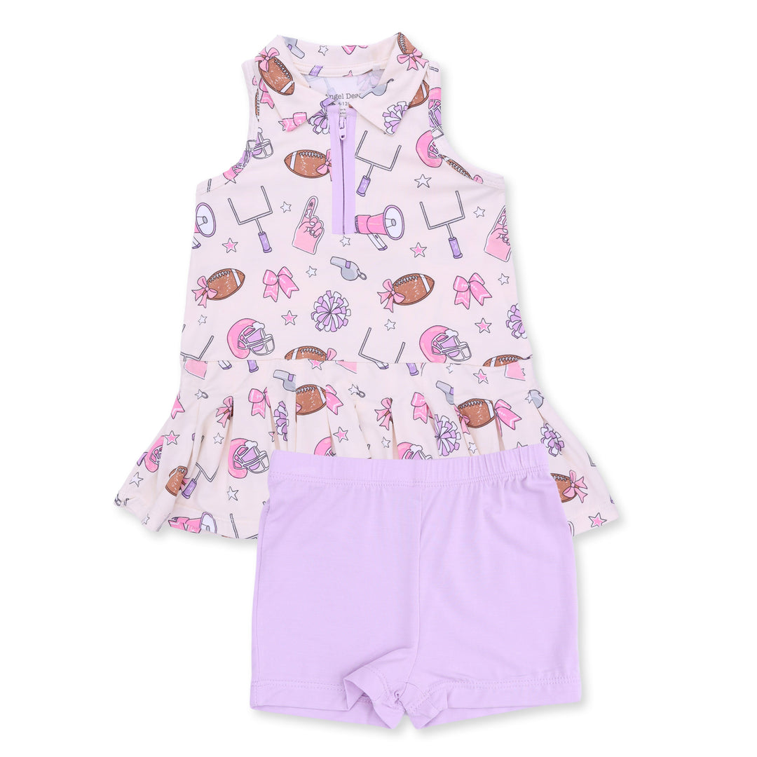 Angel Dear Football Cheer Polo Tennis Dress with Cartwheel Short