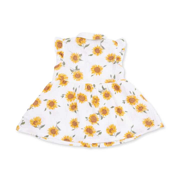 Angel Dear Baby Sunflower Western Pearl Snap Dress & Bloomer