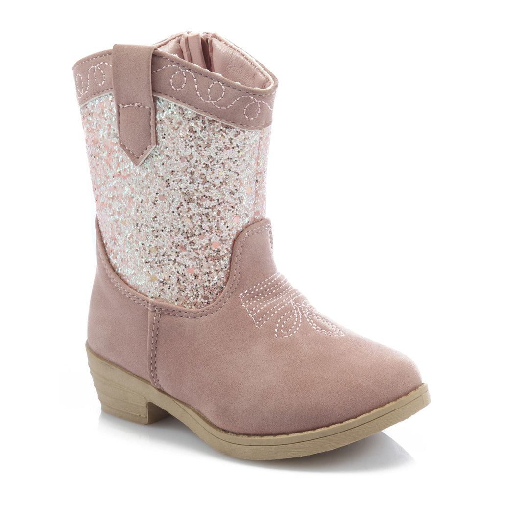 Light Pink Glitter Western Boots