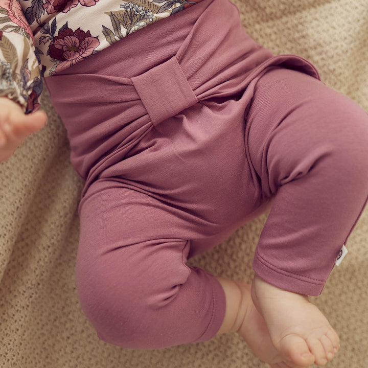 Cozy Me Bow Pants - Nostalgia Rose