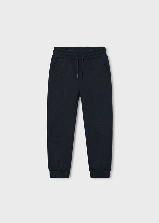 Basic Cuffed Fleece Trousers | Black #725