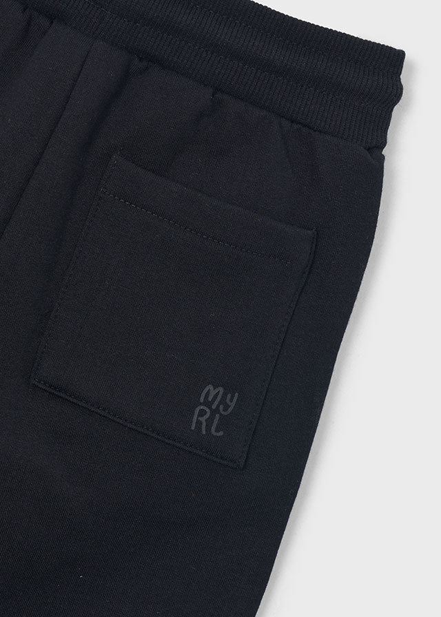 Basic Cuffed Fleece Trousers | Black #725