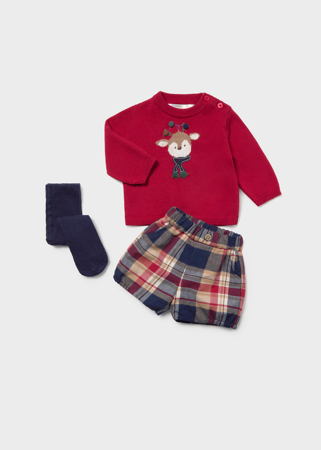 Short Pants Tights Set | Red 2265