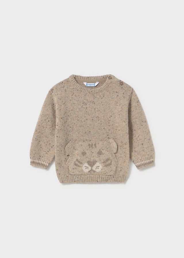 Face Motif Sweater | Tweed #2374