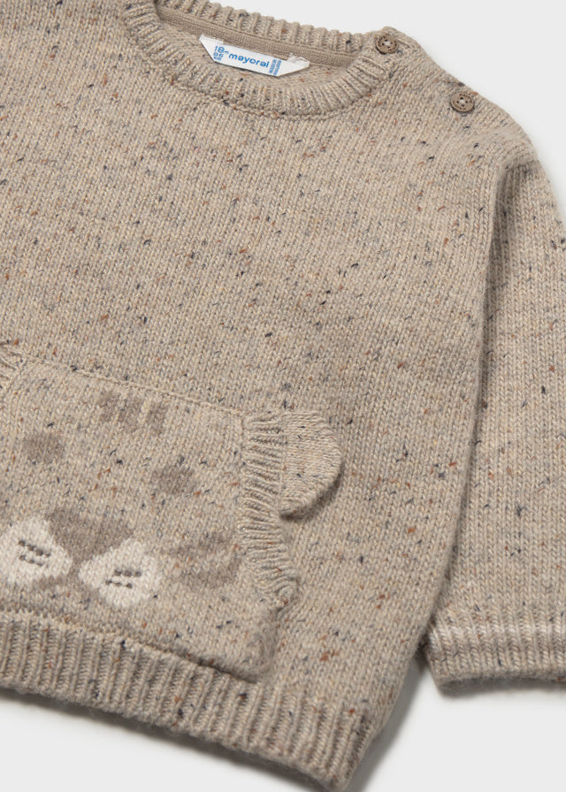 Face Motif Sweater | Tweed #2374