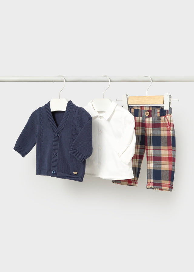 Pants And Cardigan Shirt Set | Navy 2531