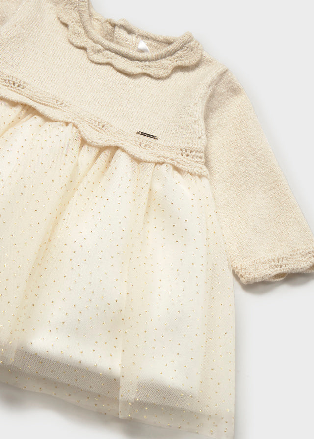 Tricot/Tull Dress | Champagne 2809