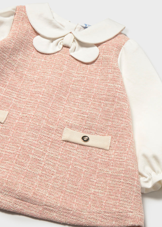 Tweed-Knit Combined Dress | 2948