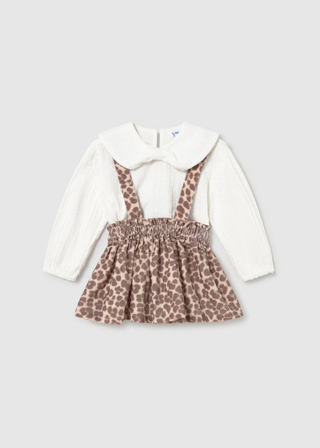 Skirt Set with Suspenders | Walnut 2950