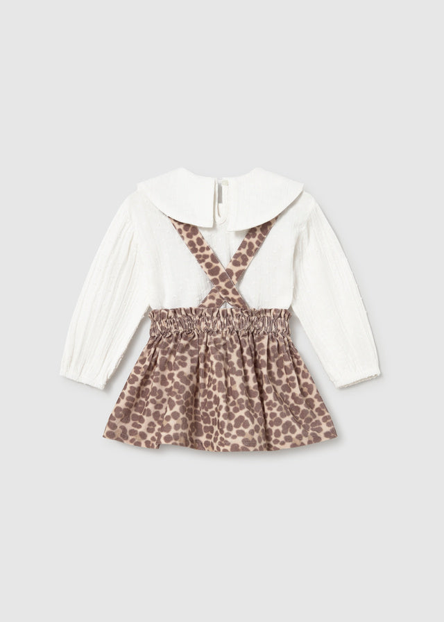 Skirt Set with Suspenders | Walnut 2950