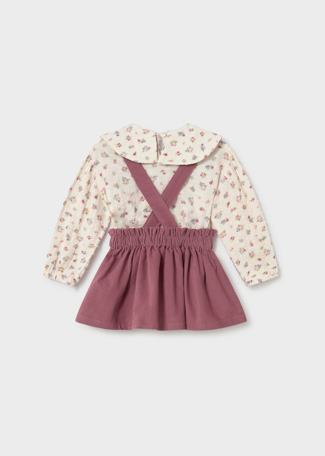 Skirt Set with Suspenders | Violet 2950