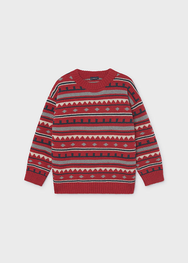 Jacquard Jumper | Red 4308