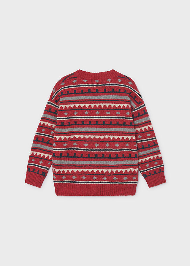 Jacquard Jumper | Red 4308