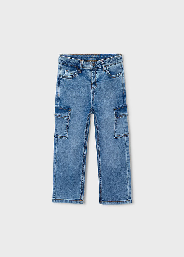 Soft Denim Cargo Pants | Light 4510