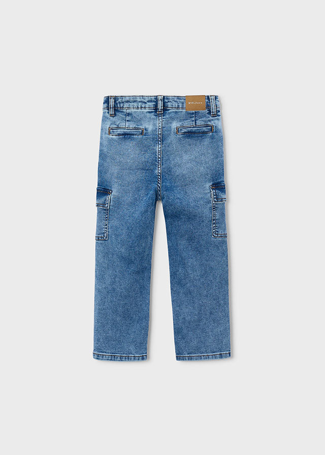 Soft Denim Cargo Pants | Light 4510