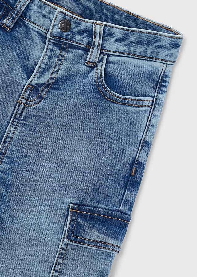 Soft Denim Cargo Pants | Light 4510