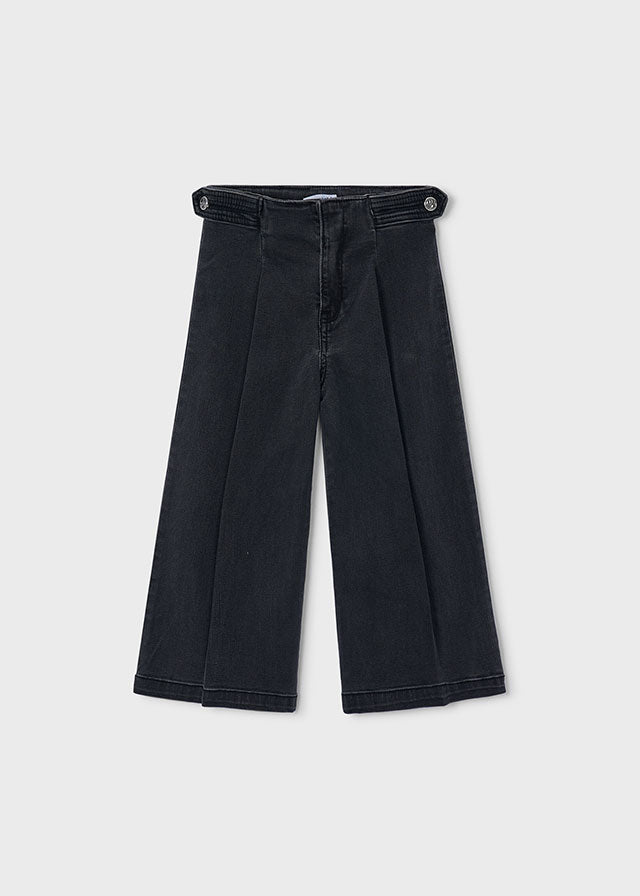 Wide Leg Denim Pants | Coal #4523