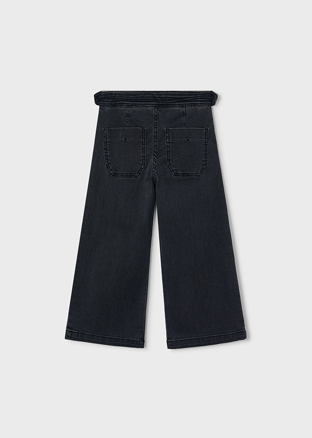 Wide Leg Denim Pants | Coal #4523