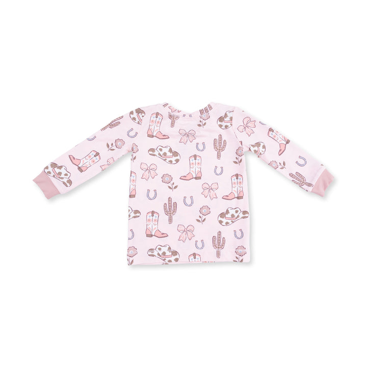 Angel Dear Cowgirl Boots & Bows Long Sleeve Loungewear Set