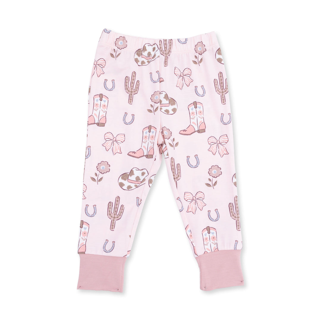 Angel Dear Cowgirl Boots & Bows Long Sleeve Loungewear Set