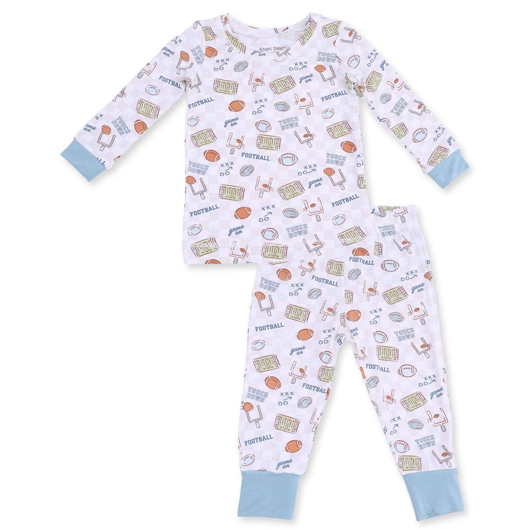 Angel Dear Football Check Long Sleeve Loungewear Set