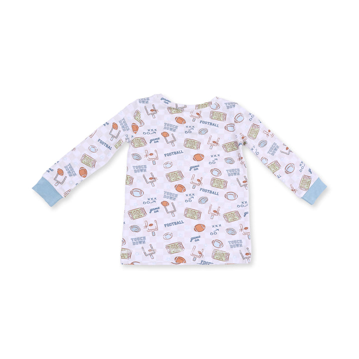Angel Dear Football Check Long Sleeve Loungewear Set