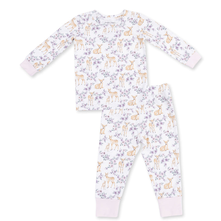 Angel Dear Floral Deer Long Sleeve Loungewear Set