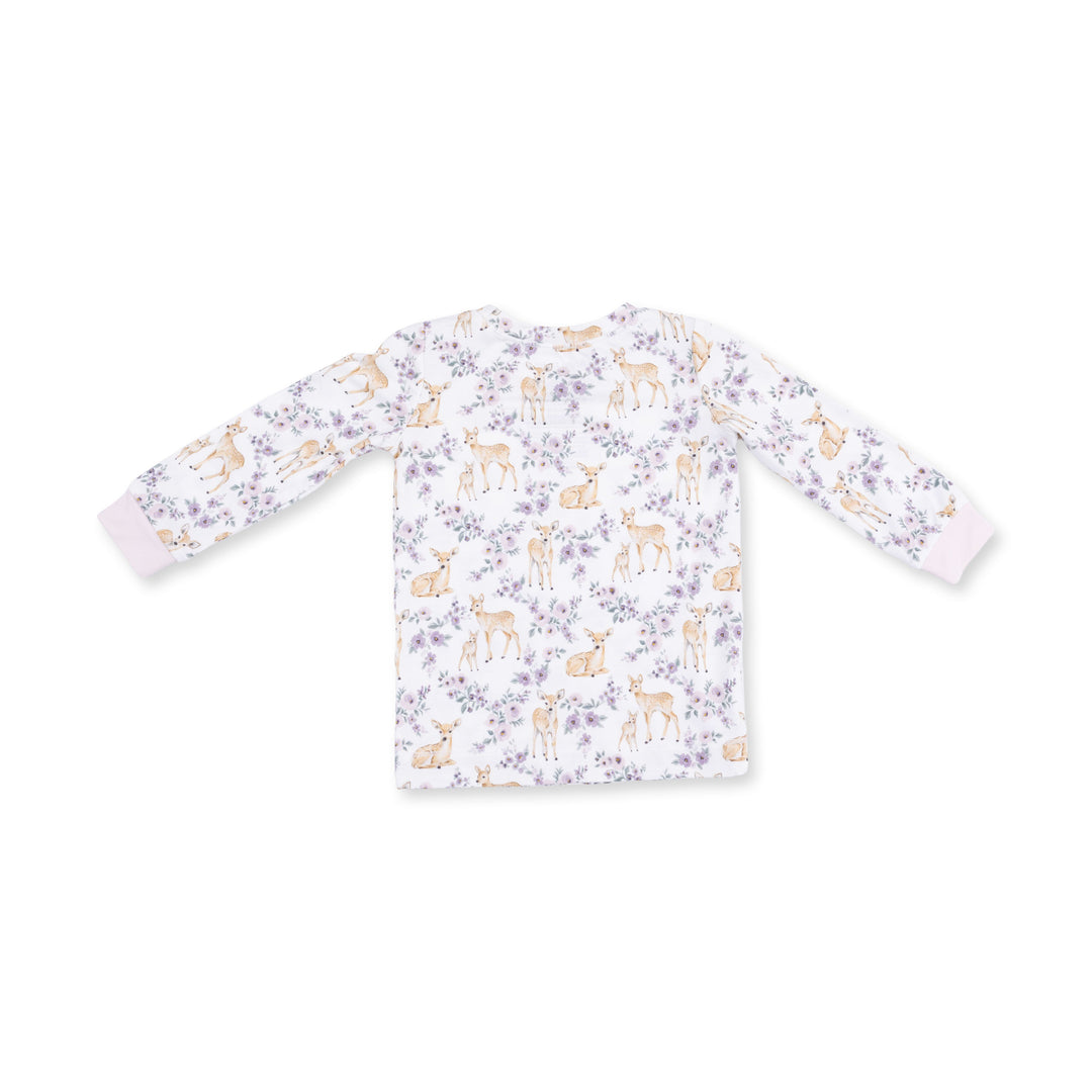 Angel Dear Floral Deer Long Sleeve Loungewear Set