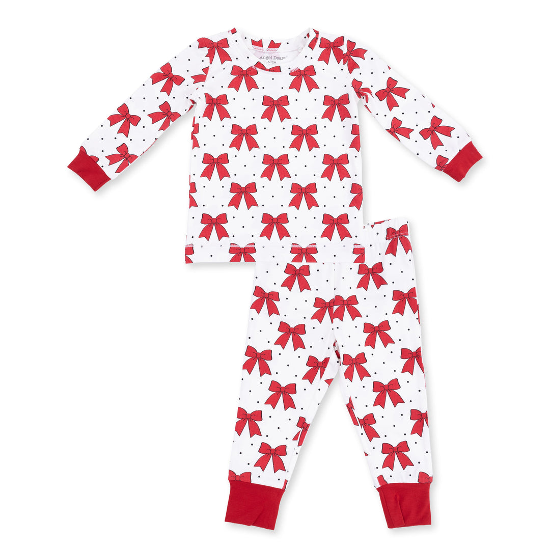 Angel Dear Festive Bows Long Sleeve Loungewear Set