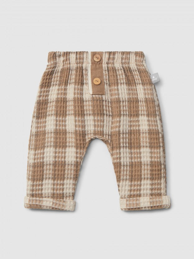 Waffle Pull-Up Pants - Almond