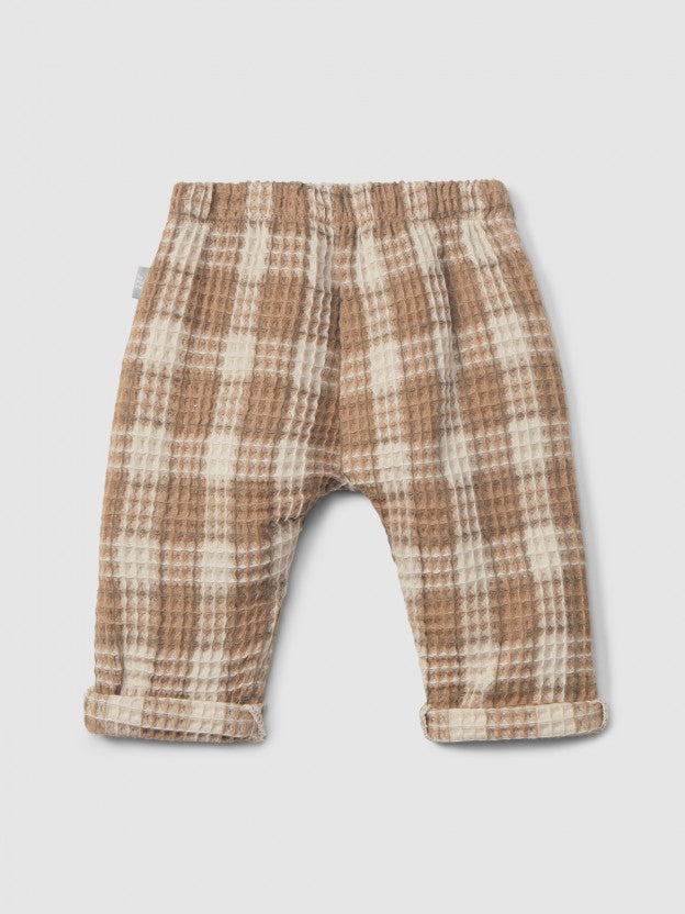 Waffle Pull-Up Pants - Almond