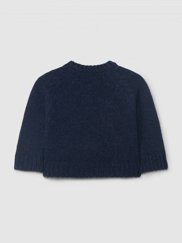 Puppy Knit Sweater - Indigo