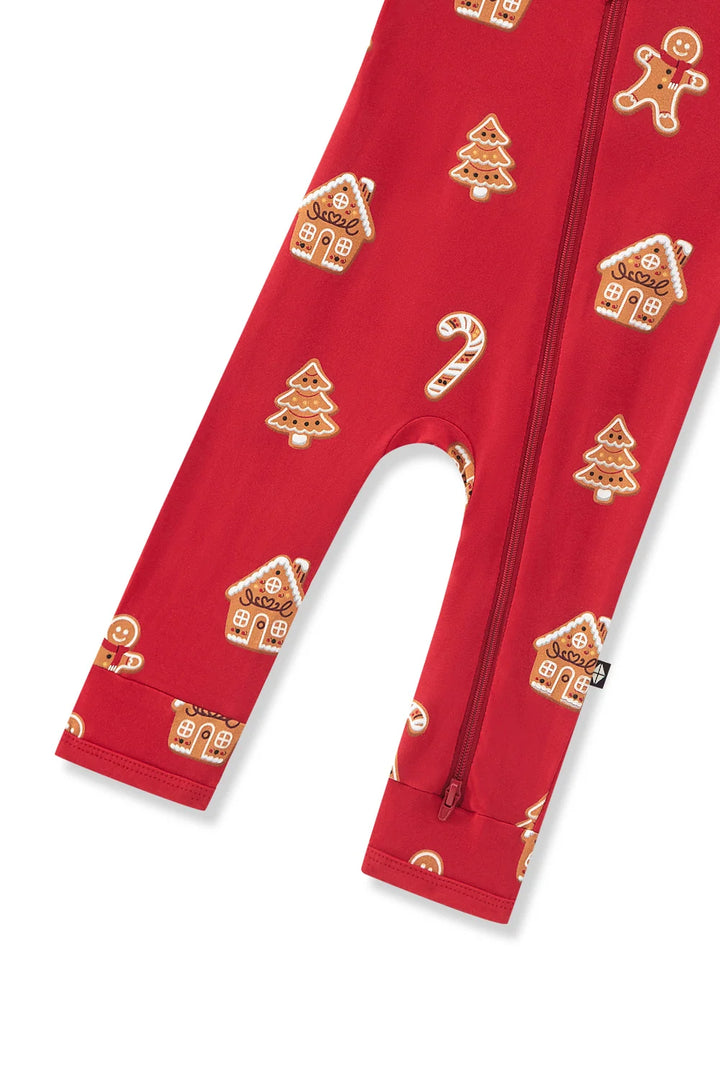 Zippered Footie in Gingerbread