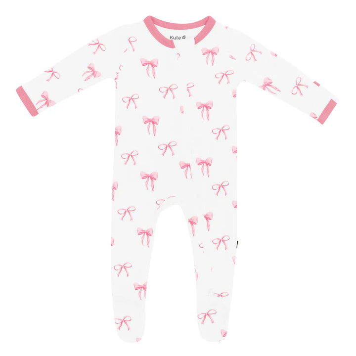 Zippered Footie in Bow