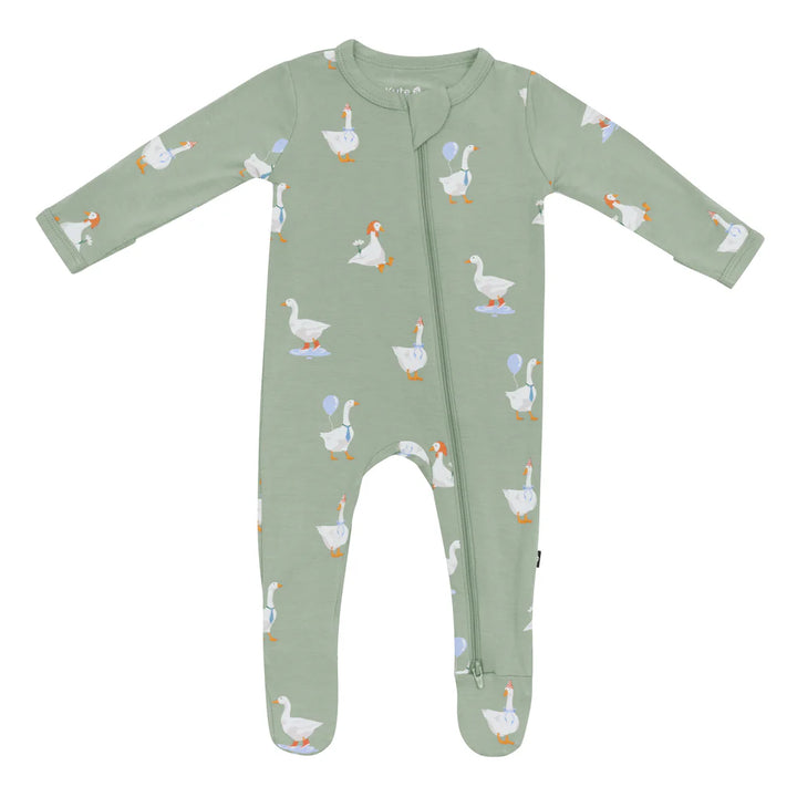 Zippered Footie in Silly Goose