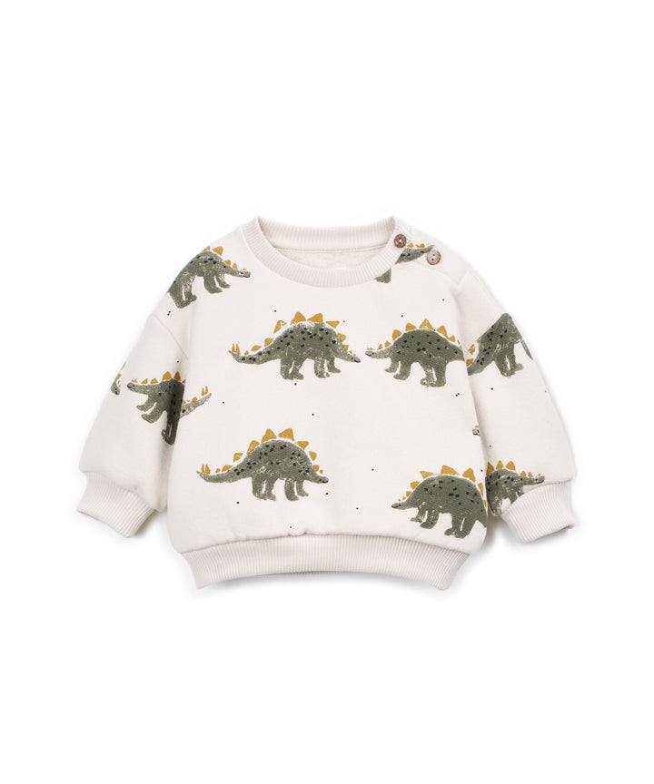 Printed Fleece Sweater - Dino