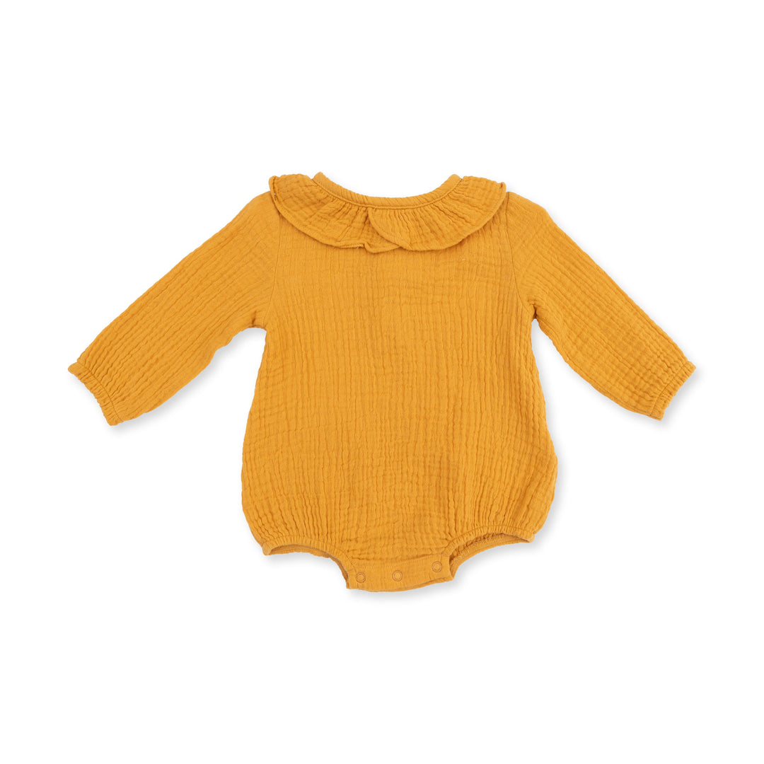 Angel Dear Solid Muslin Sunflower Bubble with Ruffle Collar