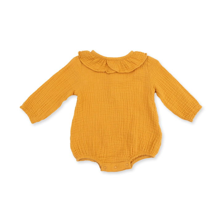 Angel Dear Solid Muslin Sunflower Bubble with Ruffle Collar