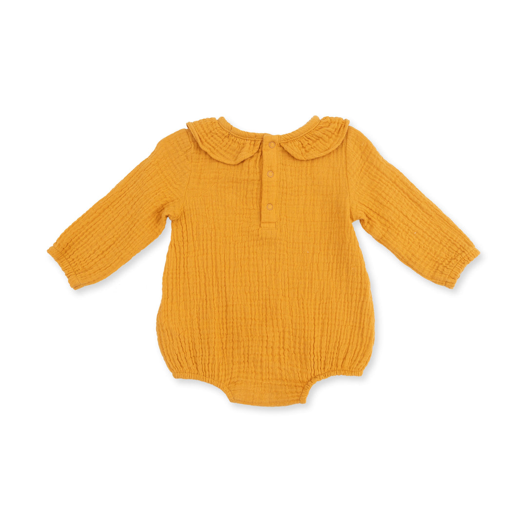 Angel Dear Solid Muslin Sunflower Bubble with Ruffle Collar