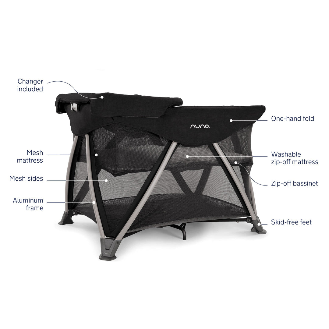Nuna SENA Aire Playard with Zip-Off Bassinet + Changer