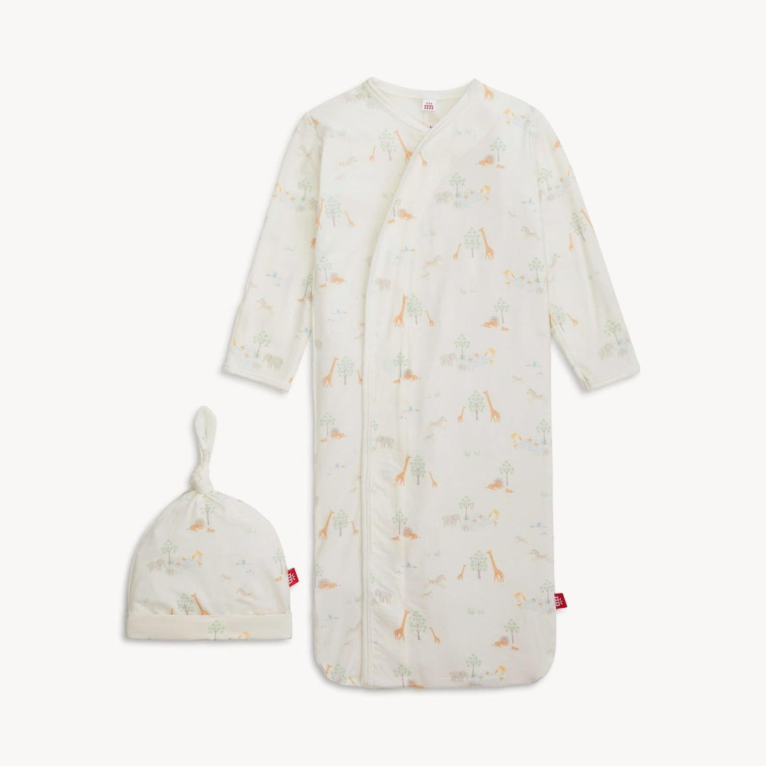 White Serene Safari Modal Magnetic Gown & Hat Set